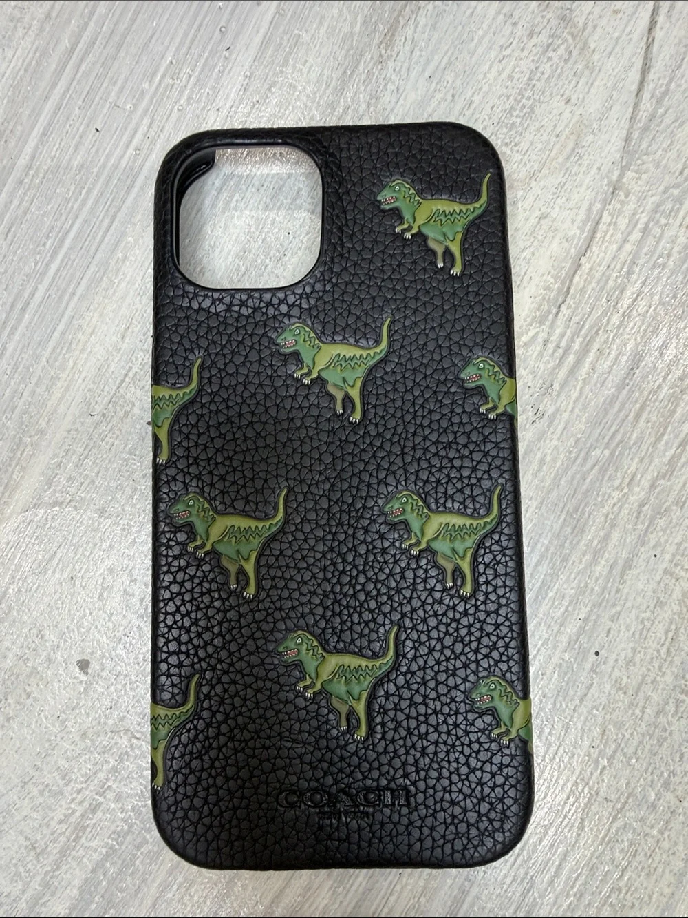 Coach Apple 13 Pro Rexy Black Leather IPhone Case